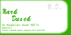 mark dusek business card